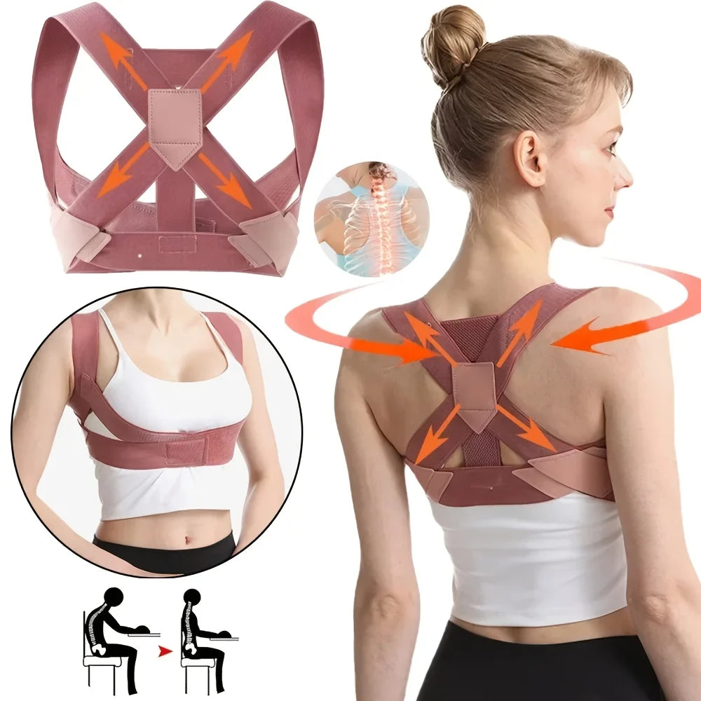 Hunchback Corrector Straight Back Open Shoulder Lumbar Spine Correction Belt Elastic Invisible Back Straightening Unisex