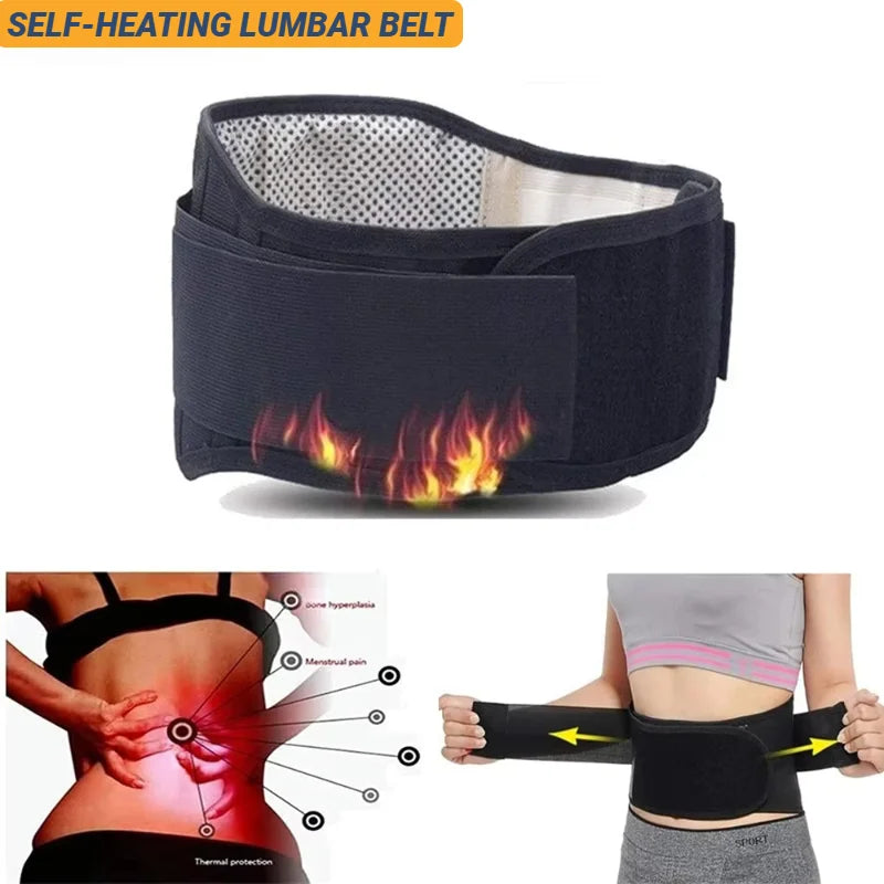 Magnetic Self-Heating Lumbar Support Belt – Thermal Waist Therapy Brace