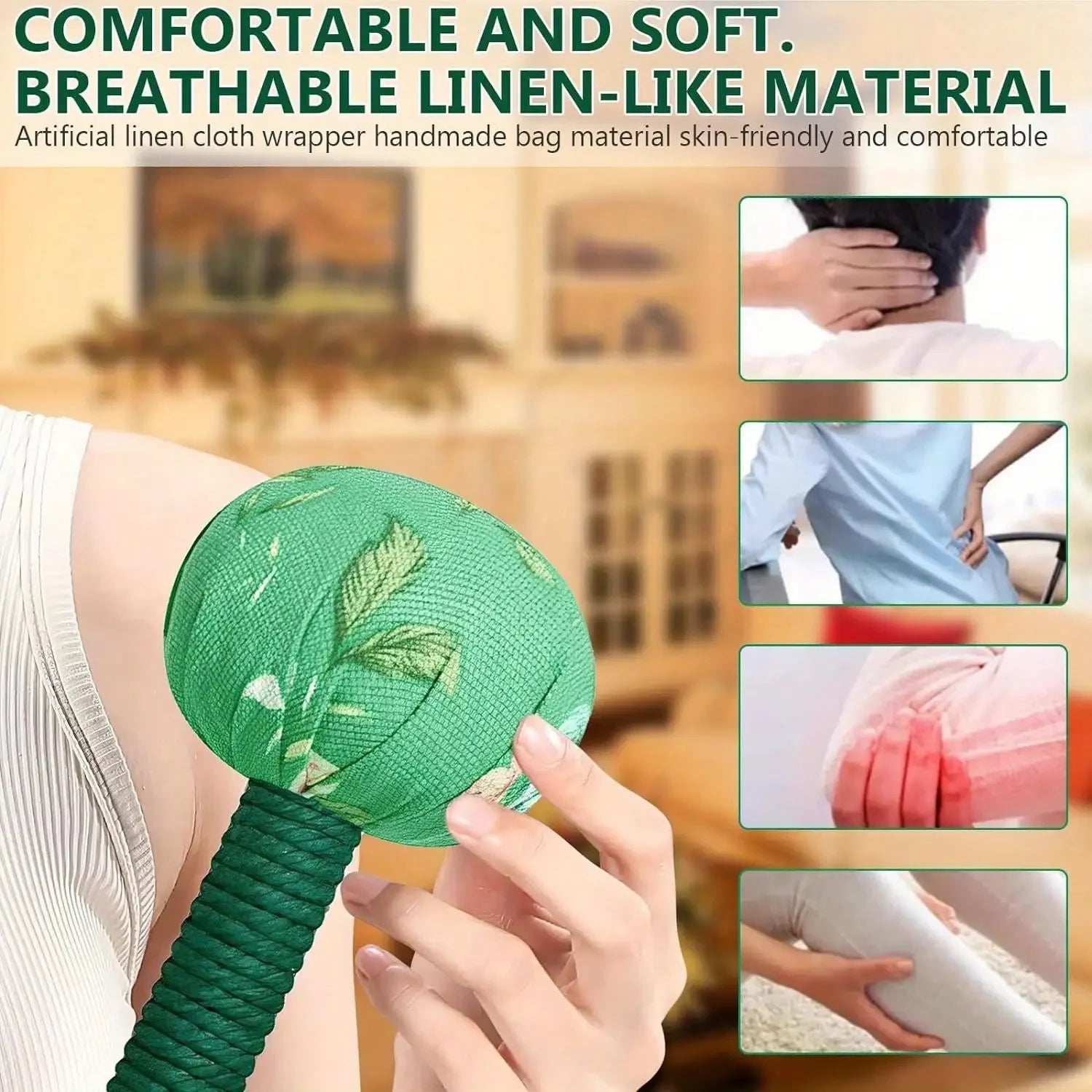 Wormwood Herb Muscle Massage Stick – Meridian Acupoint Percussion Massager Hammer for Relaxation