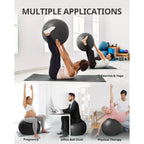 Yoga Balance Ball – Anti-Burst Pilates Exercise Ball for Home Fitness, Pregnant Women & Rehabilitation (55/65/75/85cm)
