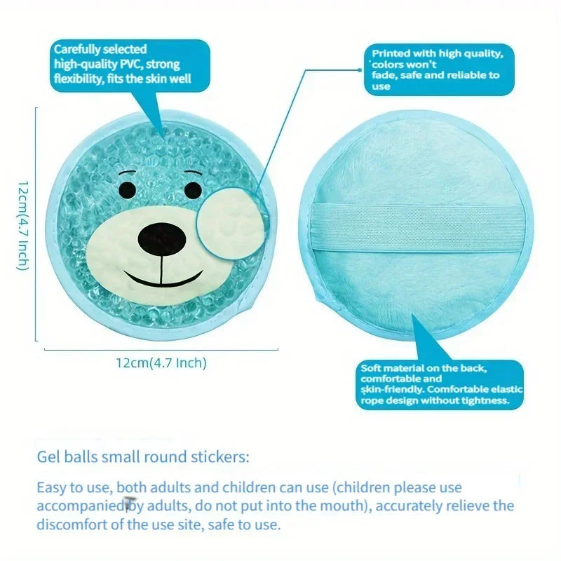Reusable Cartoon Gel Ice Pack – Cute Dual Hot & Cold Compress for Elbow, Knee, Toothache & First Aid