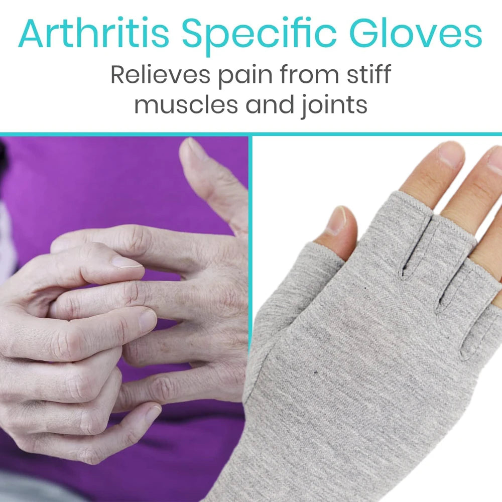 Bamboo Arthritis Compression Gloves – Fingerless Hand Support for Men & Women