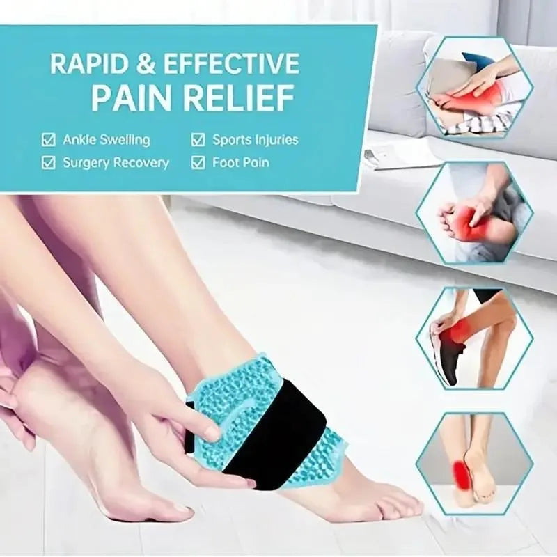 Hot & Cold Ankle & Foot Gel Ice Pack Wrap – Adjustable Strap for Sprains & Plantar Fasciitis