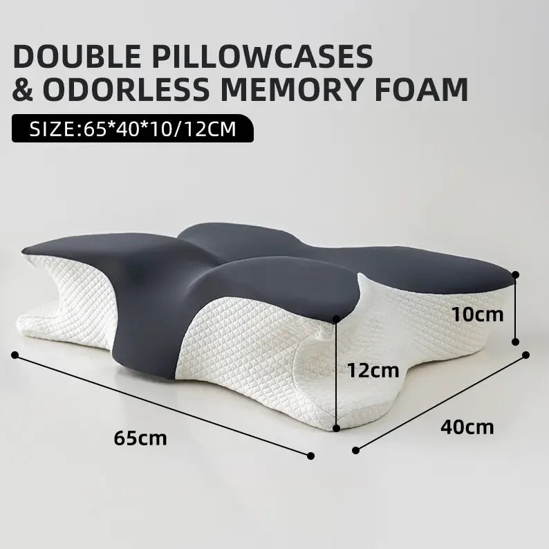 Butterfly Shape Memory Foam Cervical Pillow – Slow Rebound Orthopedic Neck Support Pillow