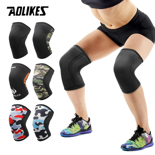 AOLIKES 7mm Neoprene Knee Sleeves – Compression Knee Pad Support for CrossFit, Weightlifting & Gym Sports