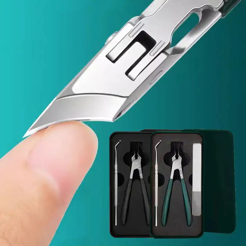 Anti-Splash 25° Slant Edge Nail Clipper Set Professional High-end Eagle Beak Oblique Toe Nail Trimmers Ingrown Toenail Tools