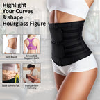 Adjustable Neoprene Waist Trainer for Women – Double Belt Corset with Zipper for Tummy Control & Back Support