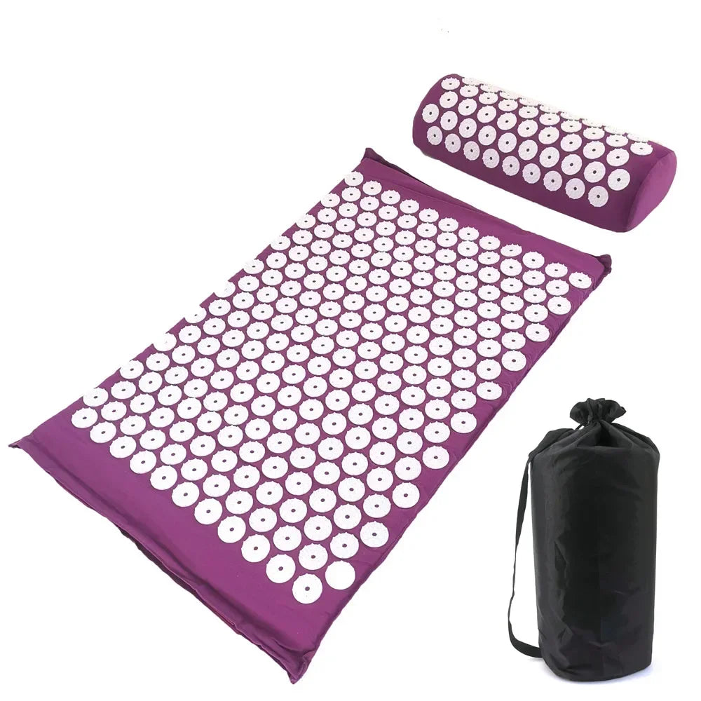 Acupressure Mat & Pillow Set – Spike Cushion Yoga Mat for Back, Body & Stress Pain Relief