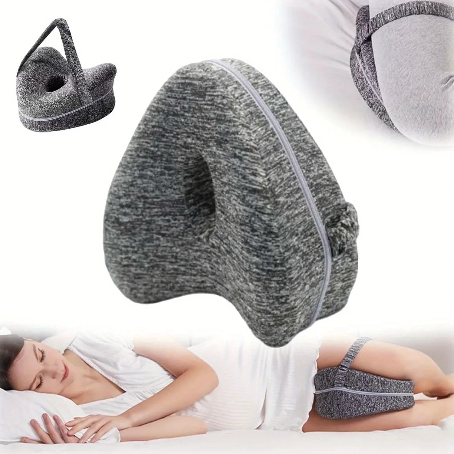 Memory Foam Leg & Knee Support Pillow – Orthopedic Side Sleeper Pillow for Sciatica, Back & Hip Relief