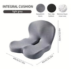HEALTENCE Memory Foam Car Seat & Office Cushion – Waist & Lumbar Support