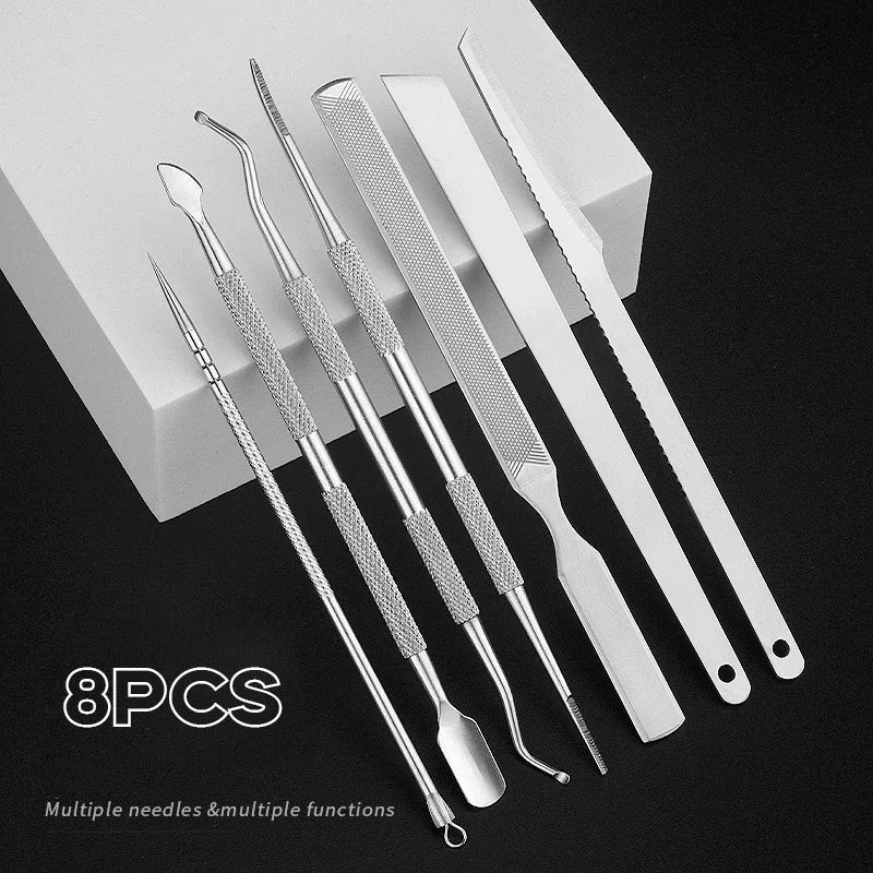 Premium 8-Piece Foot Care Kit – Callus Remover File, Dead Skin Shaver, Cuticle Pusher & Pedicure Tools