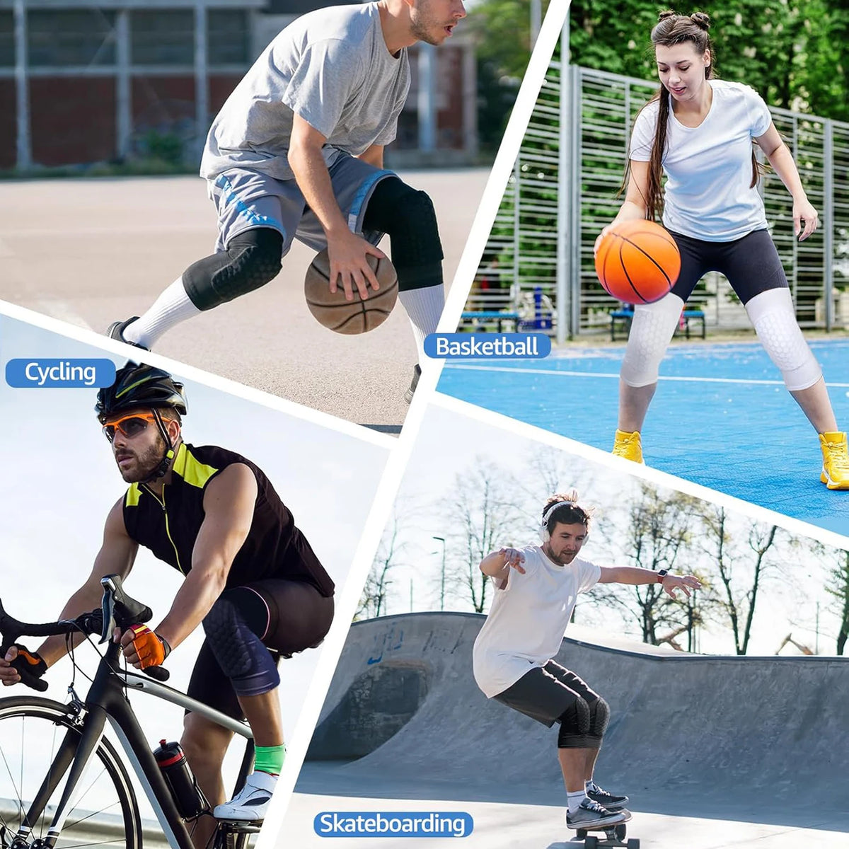 Honeycomb Compression Knee Pads – Shock-Absorbing Sports Sleeve for Basketball & Volleyball