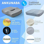 HEALTENCE 3-Zone Memory Foam Lumbar Cushion – Ergonomic Posture Support