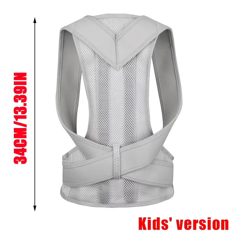 Adjustable Back Posture Corrector With Breathable Shoulder And Waist Support Straps For Boys And Girls To Relieve Back Pain