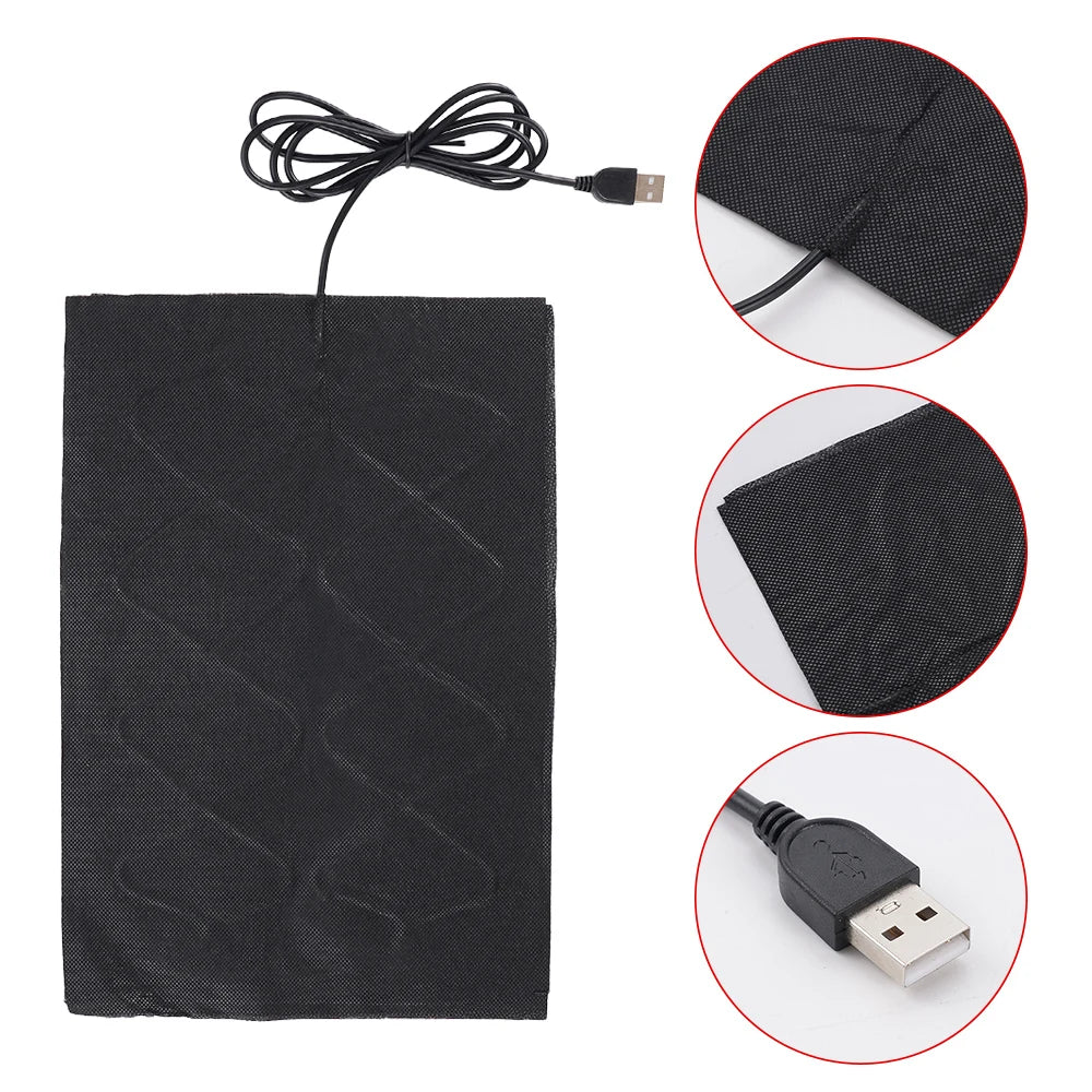 5V USB Carbon Fiber Heating Pad – Fast-Heating Hand Warmer for Mouse Pad, Shoes & Gloves