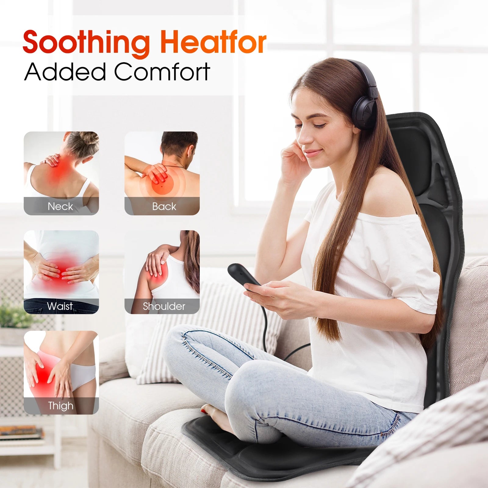 Infrared Massage Chair Cushion – Heating Vibration Mat