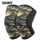AOLIKES 1 Pair Squat 7mm Knee Sleeves Pad Support Gym Sports Compression Neoprene Knee Protector For CrossFit Weightlifting
