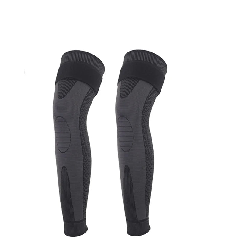 Non-Slip Elastic Long Leg Sleeve Knee Pads – Pressurized Running & Sports Warm Leg Protection