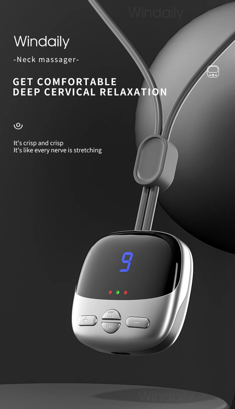 HEALTENCE Hanging Neck Massager – EMS TENS & Hot Compress
