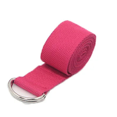 183*3.8cm Yoga Strap Cotton Exercise Yoga Belt Adjustable Woven Stretch D-Ring Buckle Fitness Stretching Bands Pilates Rope