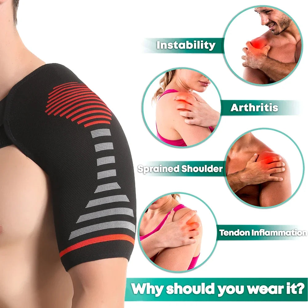 Compression Shoulder Brace with PowerKnit – Rotator Cuff Support
