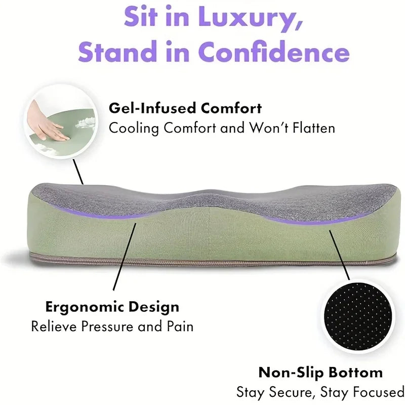 HEALTENCE 3-Zone Memory Foam Lumbar Cushion – Ergonomic Posture Support