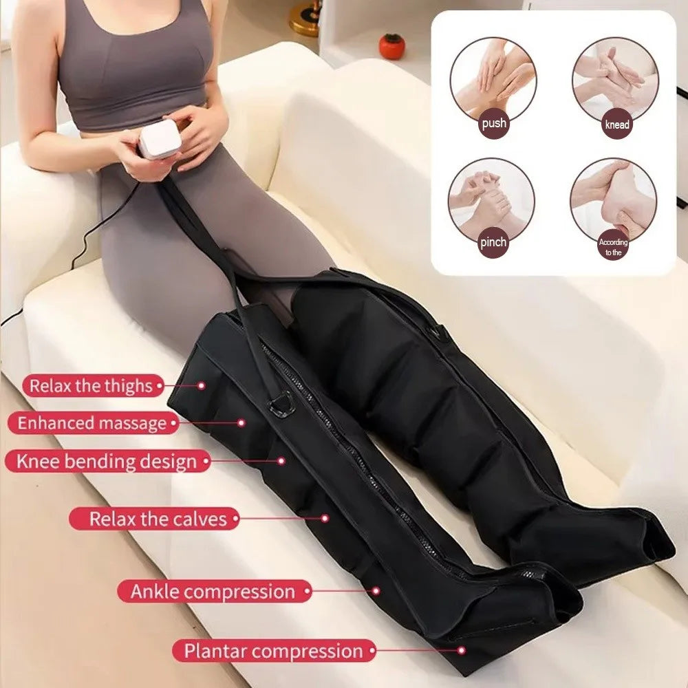 JinKairui Electric Pneumatic Leg Massager – Extended Air Compression for Thighs, Calves & Feet with Remote