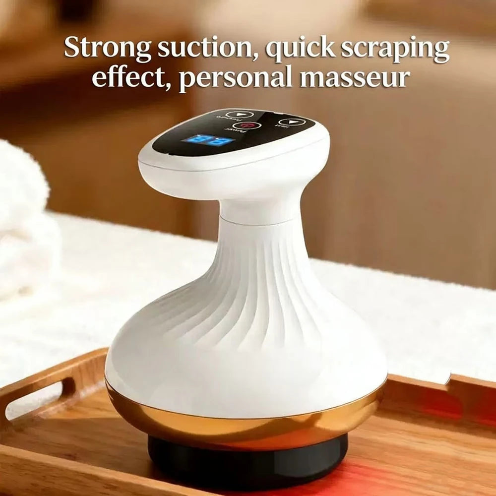 Home Electric Scraping & Cupping Massager – Heated Suction Cups & Anti-Cellulite Massage Device