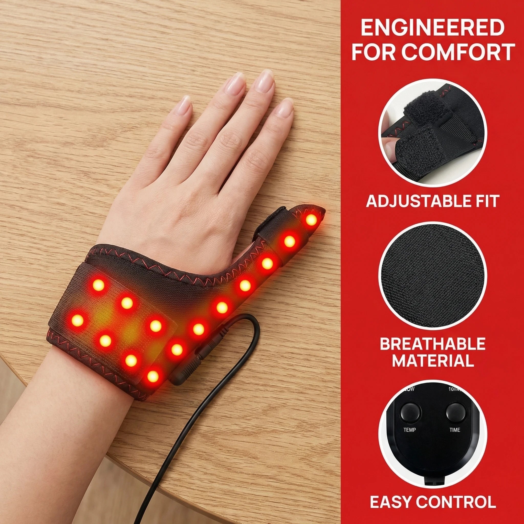 Electric Heating Wrist Massager – Vibration & Hot Compress Brace