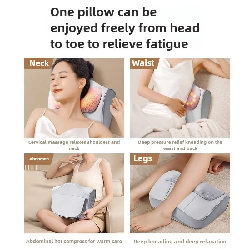 HEALTENCE Electric Shiatsu Neck Massage Pillow – Hot Compress Massager