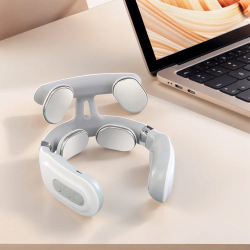 4 Head Electric Back Massage Instrument USB Rechargeable Vibration Massage Instrument Heating for Cervical Spine Body Massage