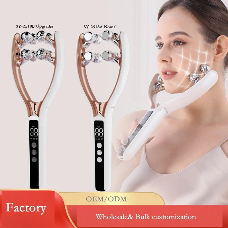 RF EMS Micro-Current Face Roller – V-Face Slimming, Firming & Lifting Facial Massage Instrument
