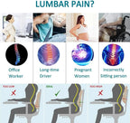 HEALTENCE Memory Foam Lumbar Back Cushion – Ergonomic Car & Office Support