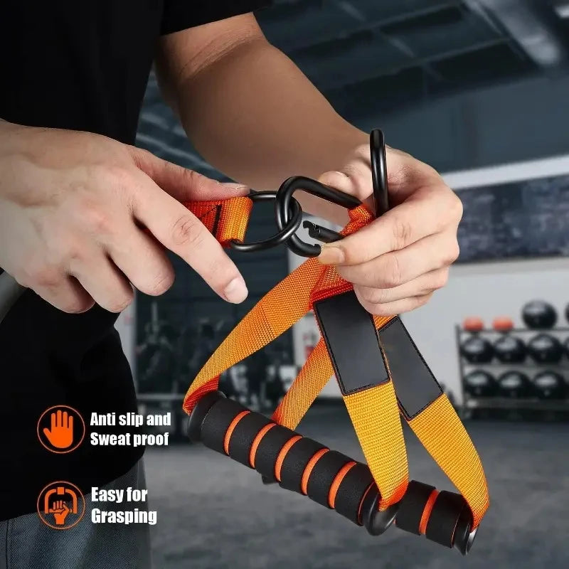 Natural Resistance Strap with Handle – Elastic Band for Muscle Training, Strength Building, Body Shaping & Yoga