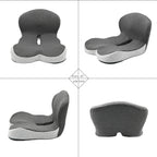HEALTENCE Memory Foam Car Seat & Office Cushion – Waist & Lumbar Support