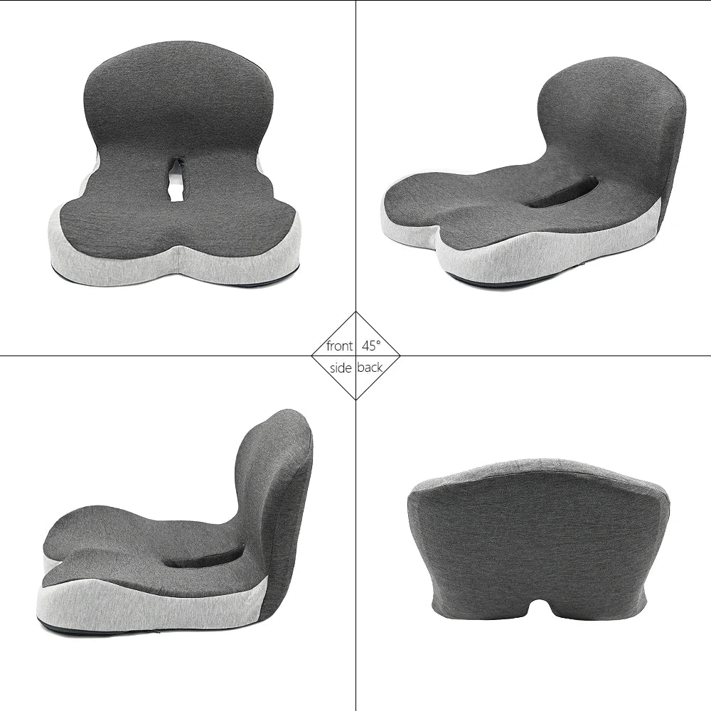 Ergonomic Memory Foam Seat Cushion – Lumbar Support for Office Chair & Car