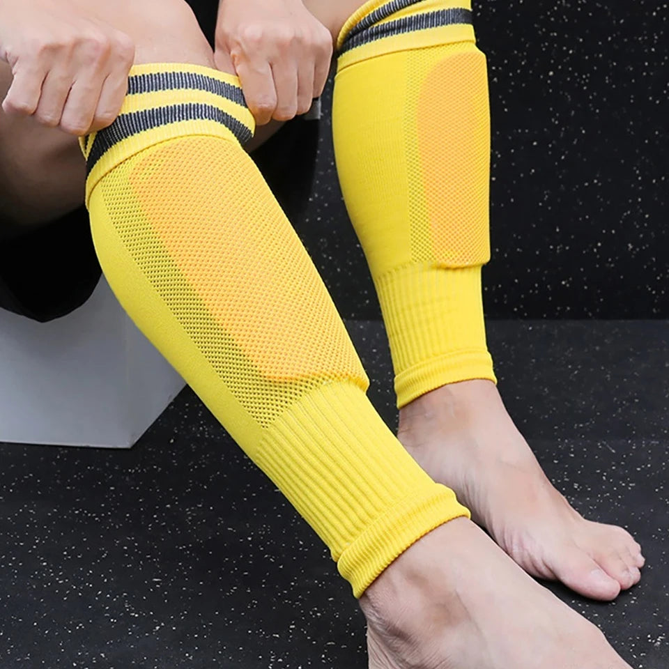 Football Calf Sleeve Socks – Breathable Knee Protection Soccer Leg Warmers & Shin Guard for Adults