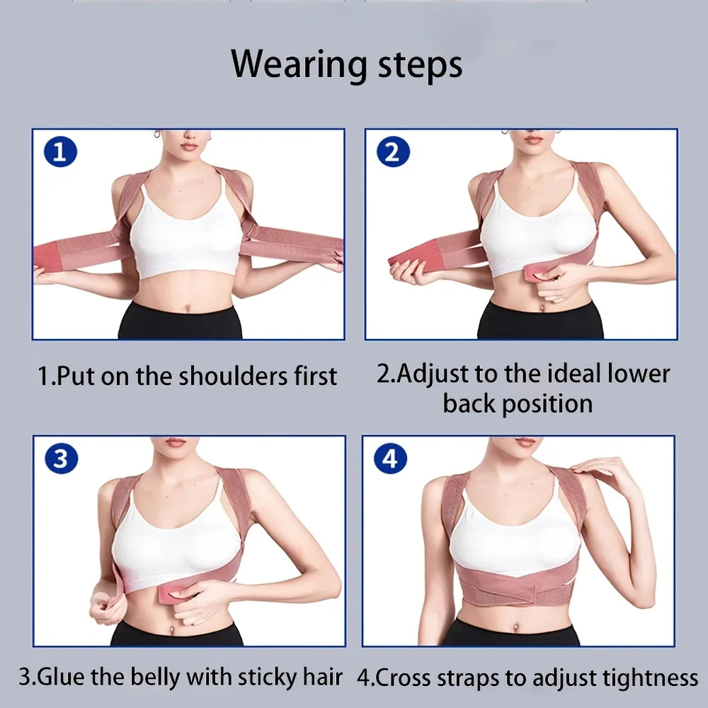 Invisible Hunchback Corrector – Elastic Open Shoulder Lumbar Spine Straightening Belt for Men & Women