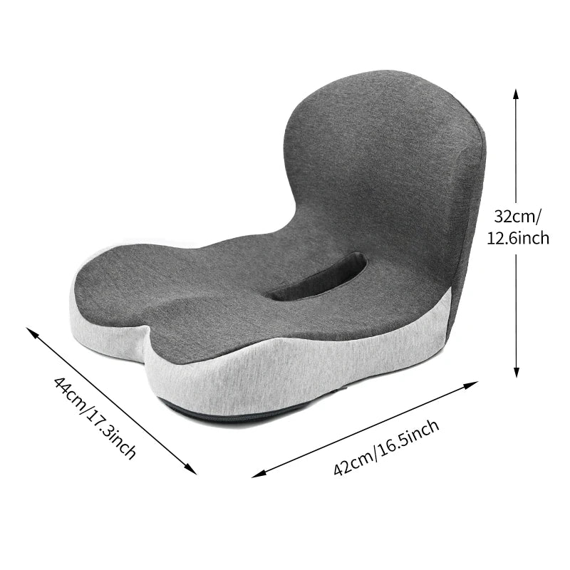 HEALTENCE Memory Foam Car Seat & Office Cushion – Waist & Lumbar Support