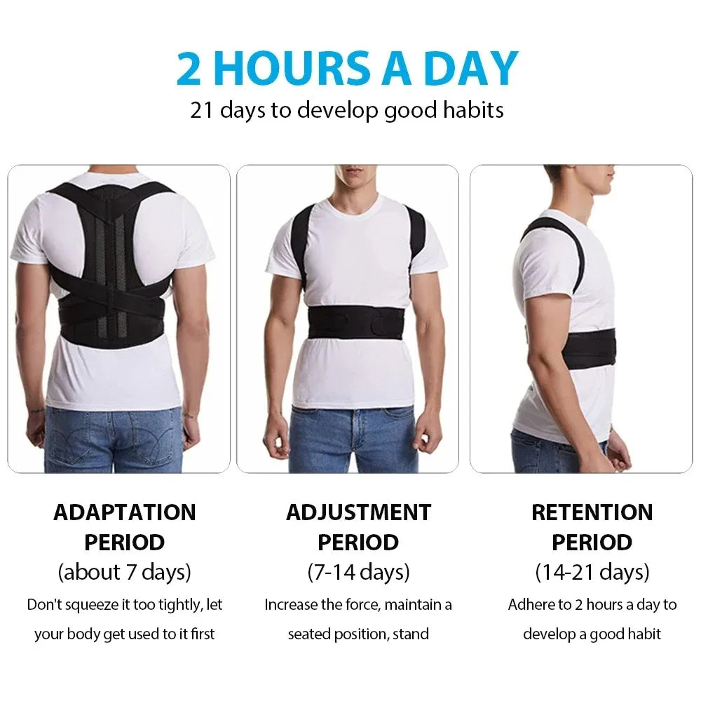 Adjustable Back Brace Posture Corrector Belt for Women & Men Lumbar Support Shoulder Support for Improving Scoliosis