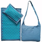 Nature Linen Coconut Palm Acupressure Yoga Mat – Lotus Spike Mat with Bag & Pillow Cushion (74x44cm)