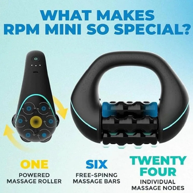 Mini Rolling Percussive Massager – 3-Speed Rechargeable Deep Tissue & Muscle Recovery Device