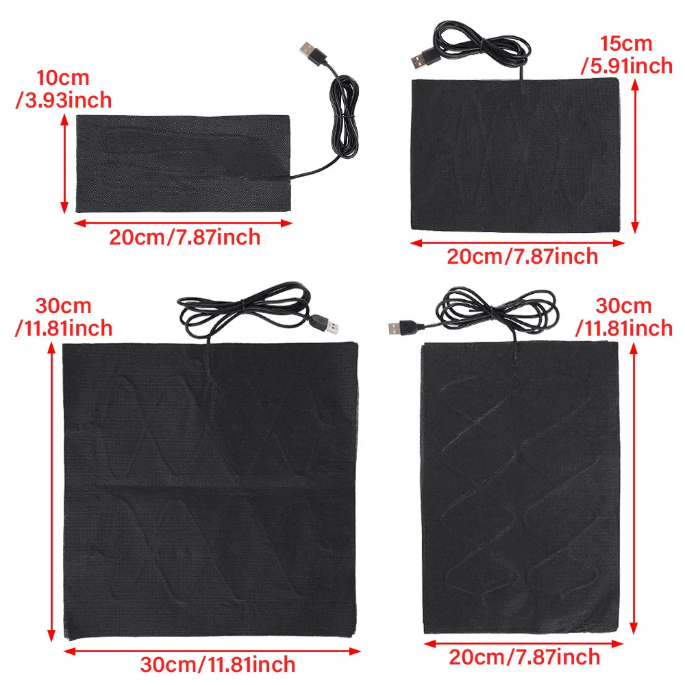 5V USB Heating Heater Pad Hand Warmer Temperature Fast-Heating Carbon Fiber Winter Portable Warm Plate for Mouse Pad Shoes Golve