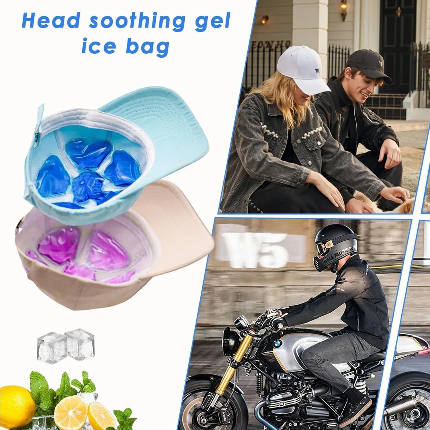Ice Pack for Hard Hat & Helmet – Gel Cooling Pack for Headache, Fever & Migraine Relief