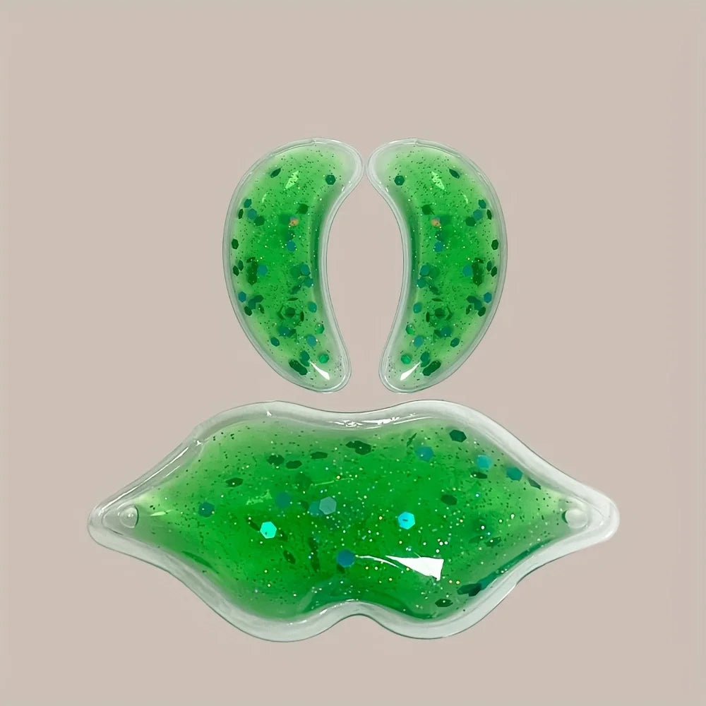 3PCS/SET Eye & Lip Gel Ice Packs Flexible Reusable Cooling Pad Cold Compress for Cosmetic Injuries Pain Relief or Lip Surgery