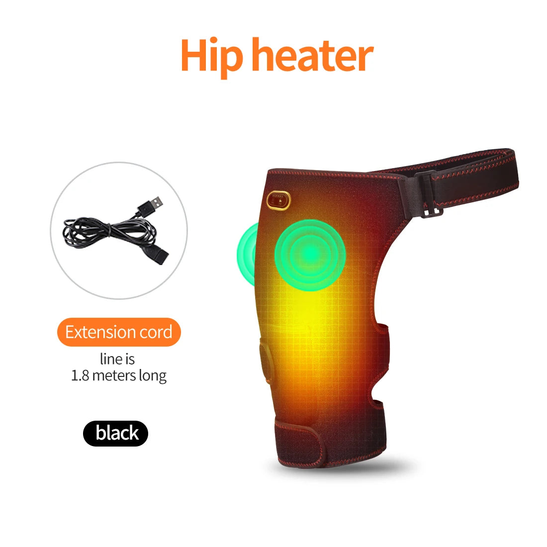 Full-Wrap Hip Heating Massager Brace – Sciatica & Buttock Relief, USB