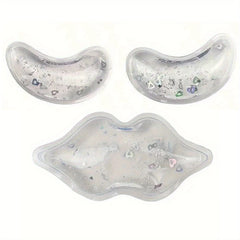 3-Piece Eye & Lip Gel Ice Pack Set – Flexible Reusable Cold Compress for Cosmetic Injuries & Lip Surgery