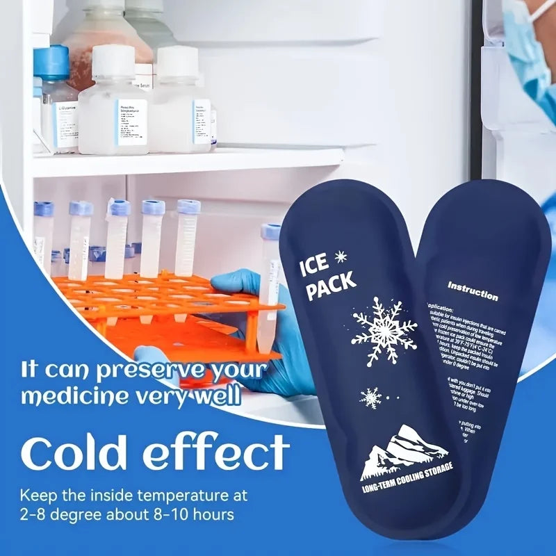 Portable Cooling Ice Bags with Insulin Container – Gel Ice Pack Travel Set for Diabetics & Outdoor Use