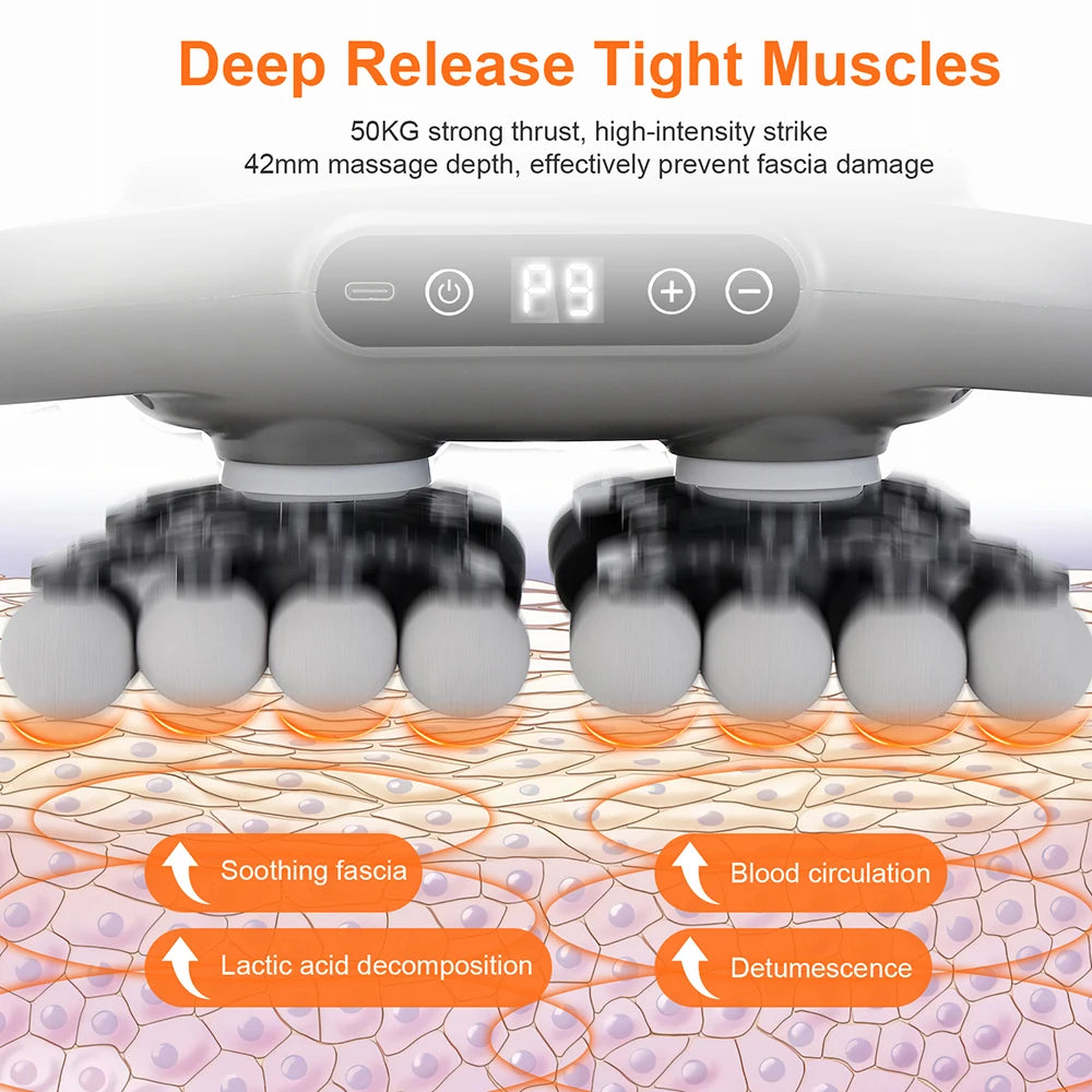42-Head Fascia Massage Gun – High-Frequency Vibration Body Massager for Back, Neck & Shoulder Muscle Relief