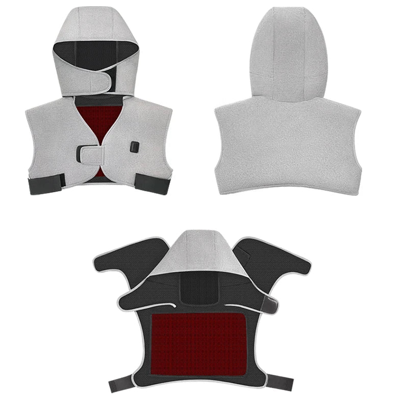 Red Light Therapy Hooded Shawl – 3-Gear Heat & Massage